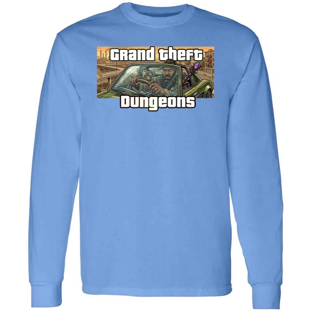 Grand Theft Dungeons Long Sleeve T-Shirt - Carolina Blue - 15