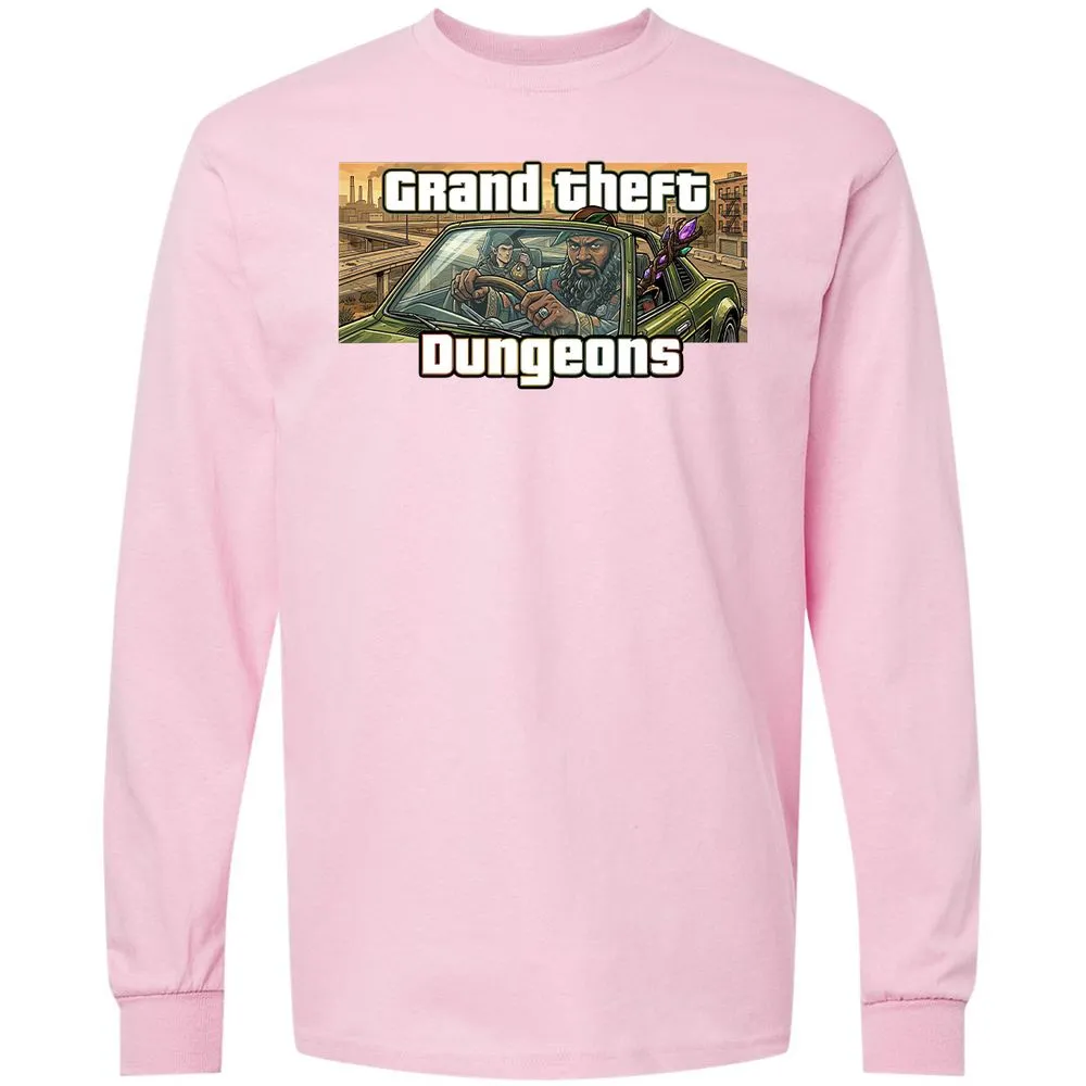 Grand Theft Dungeons Long Sleeve T-Shirt - Light Pink - 16