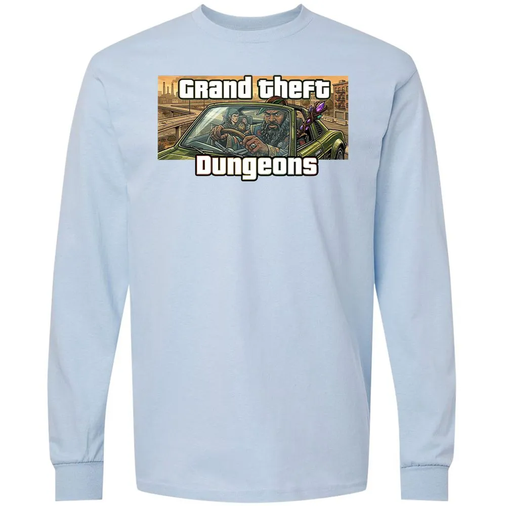Grand Theft Dungeons Long Sleeve T-Shirt - Light Blue - 18