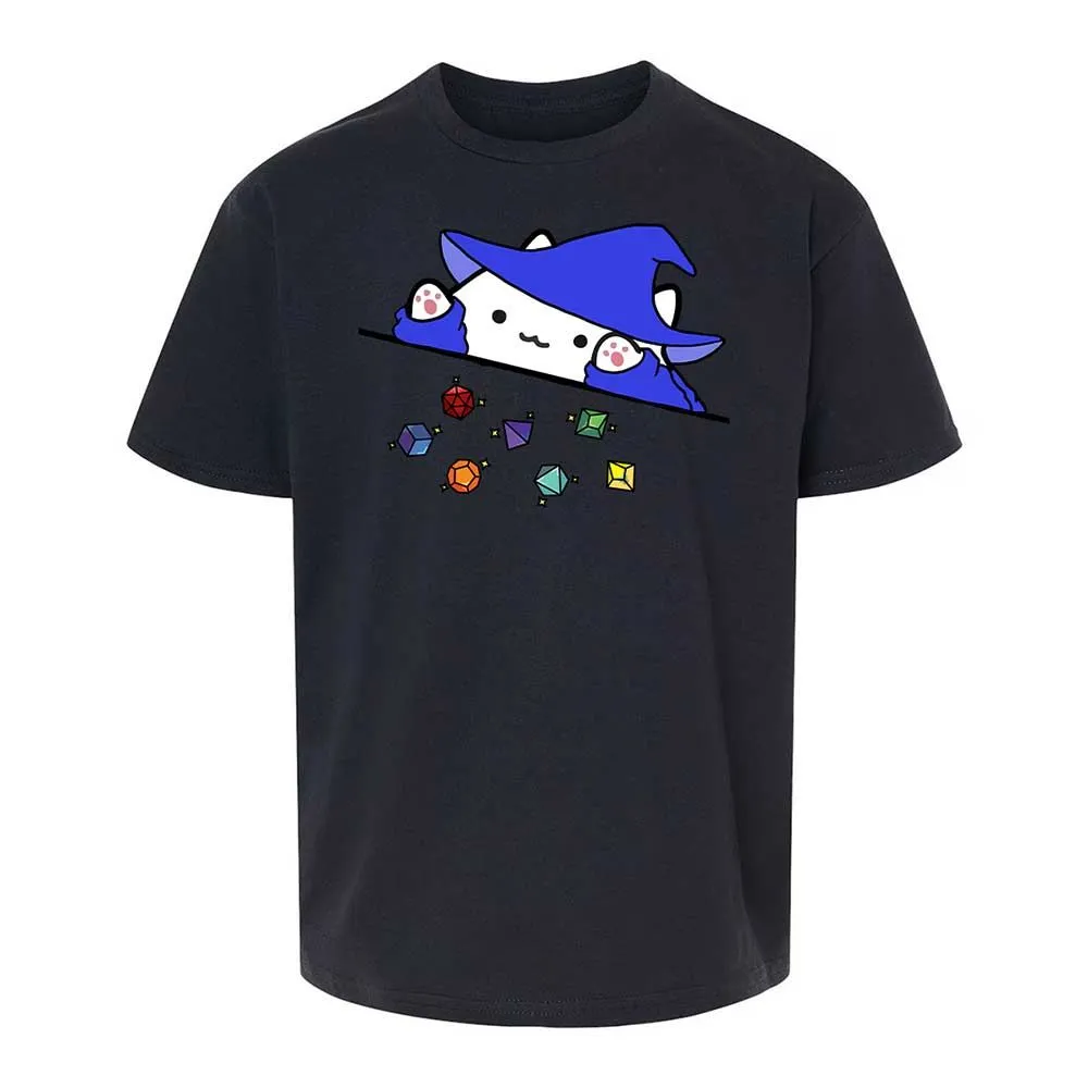 Cat Throws Dices Kids T-Shirt - Black - 7