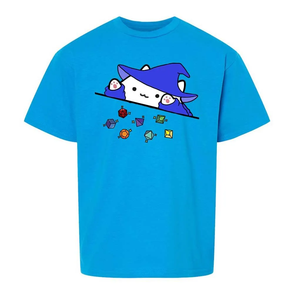 Cat Throws Dices Kids T-Shirt - Sapphire - 10
