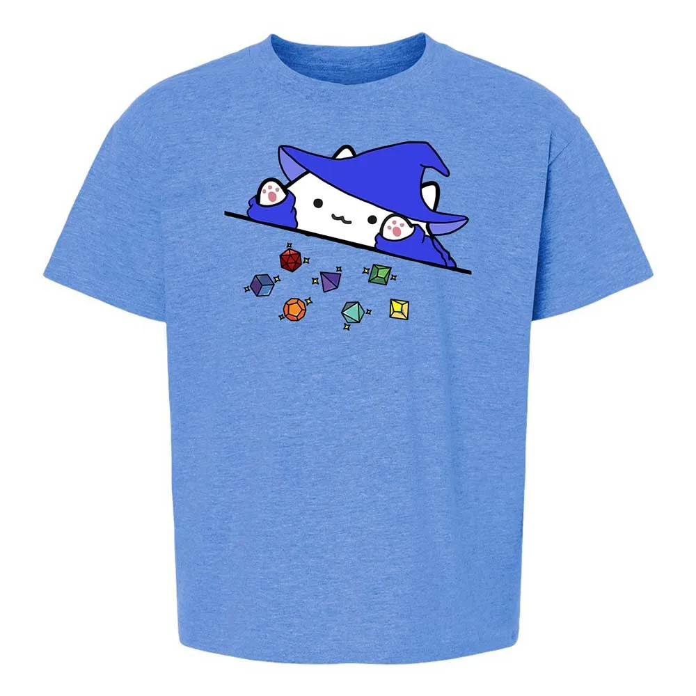 Cat Throws Dices Kids T-Shirt - Heather Royal - 14