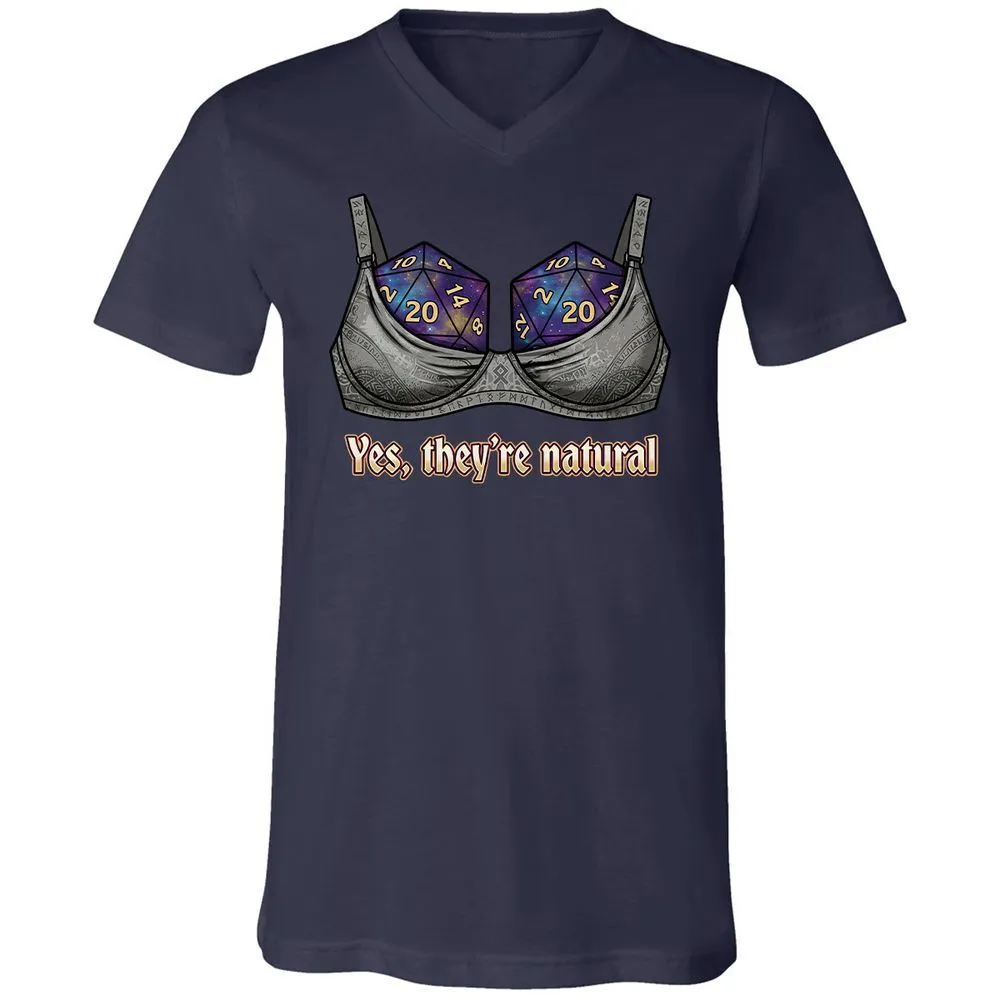 They Are Natural Nat20 Unisex V-Neck T-Shirt - Navy - 2