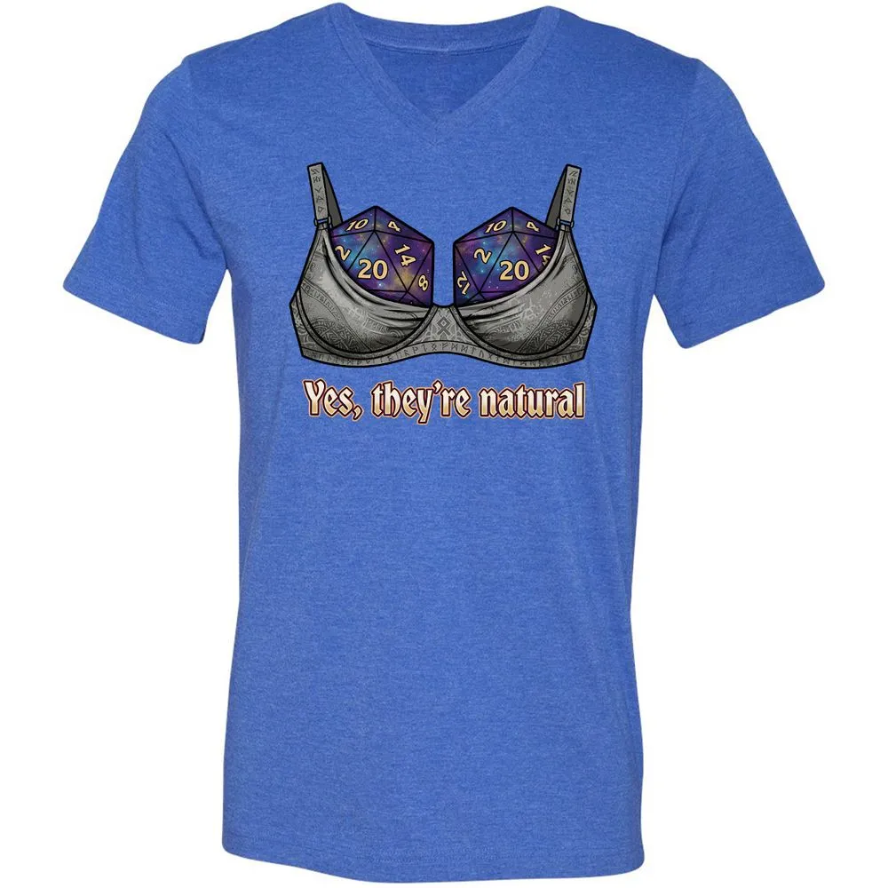 They Are Natural Nat20 Unisex V-Neck T-Shirt - Heather True Royal - 5
