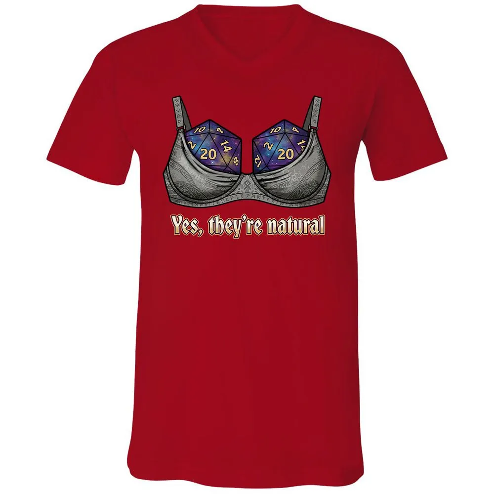 They Are Natural Nat20 Unisex V-Neck T-Shirt - Red - 6