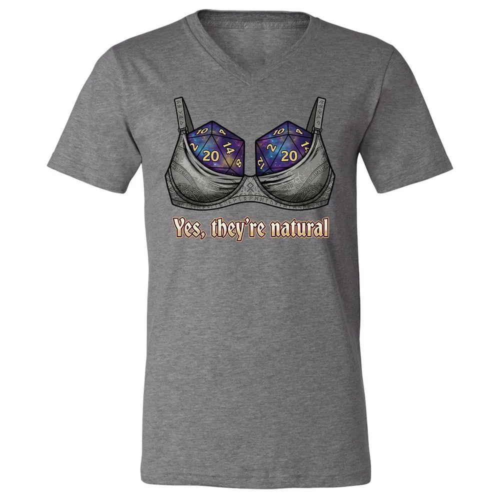 They Are Natural Nat20 Unisex V-Neck T-Shirt - Deep Heather - 14