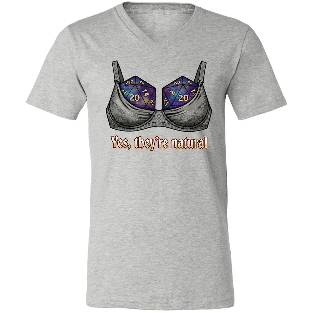 They Are Natural Nat20 Unisex V-Neck T-Shirt - Athletic Heather - 15