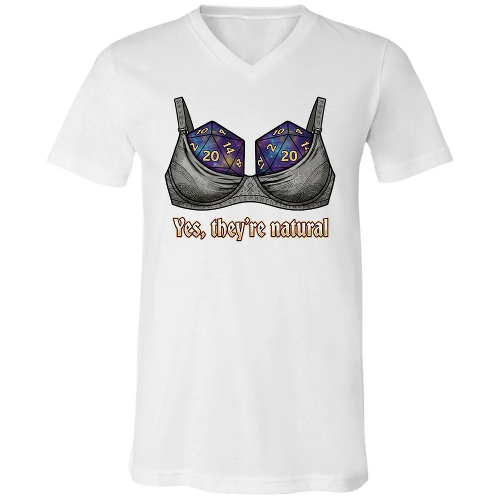 They Are Natural Nat20 Unisex V-Neck T-Shirt - White - 16