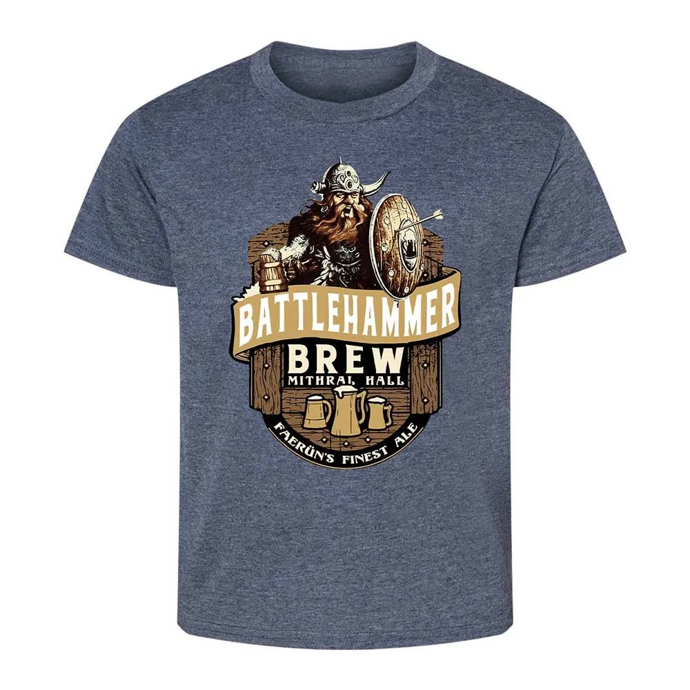 Battlehammer Brew Kids T-Shirt - Heather Navy - 9