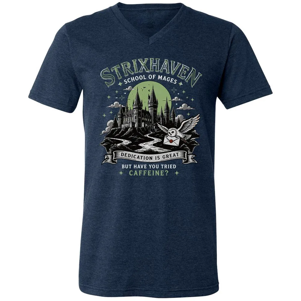 Strixhaven - School Of Mages Unisex V-Neck T-Shirt - Heather Navy - 3