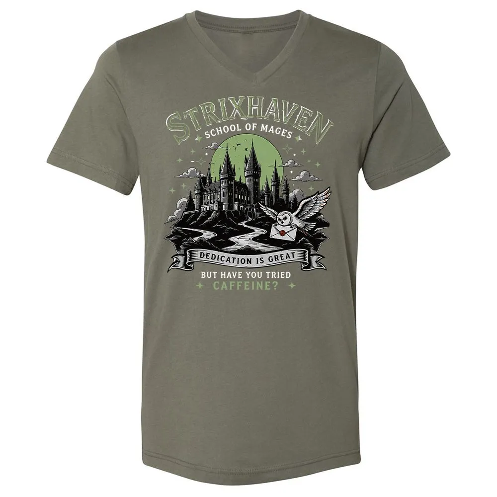 Strixhaven - School Of Mages Unisex V-Neck T-Shirt - Military Green - 11