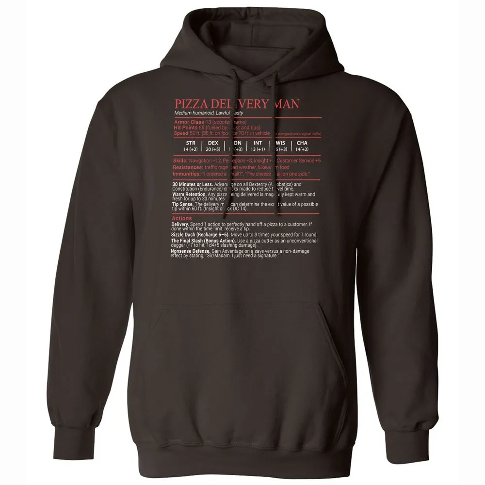 Pizza Delivery Man Stats Block - Dark Chocolate - 6