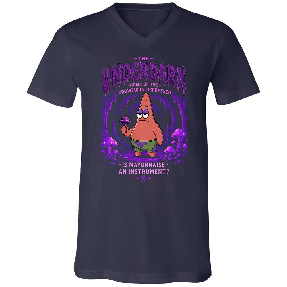 The Underdark Unisex V-Neck T-Shirt - Navy - 2