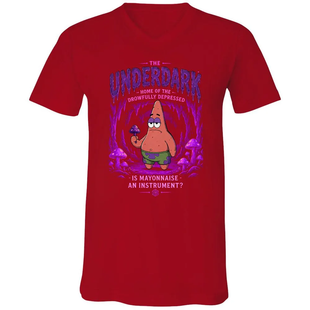 The Underdark Unisex V-Neck T-Shirt - Red - 6