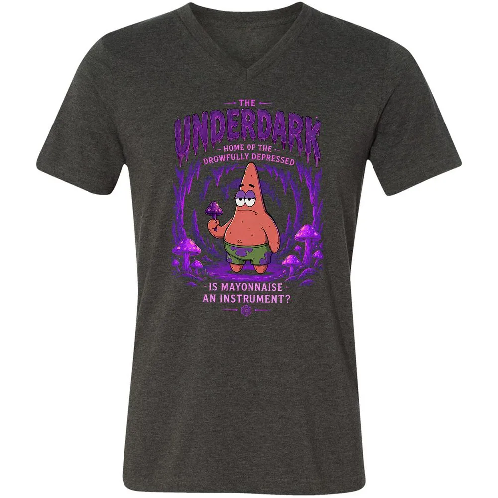 The Underdark Unisex V-Neck T-Shirt - Dark Grey Heather - 9