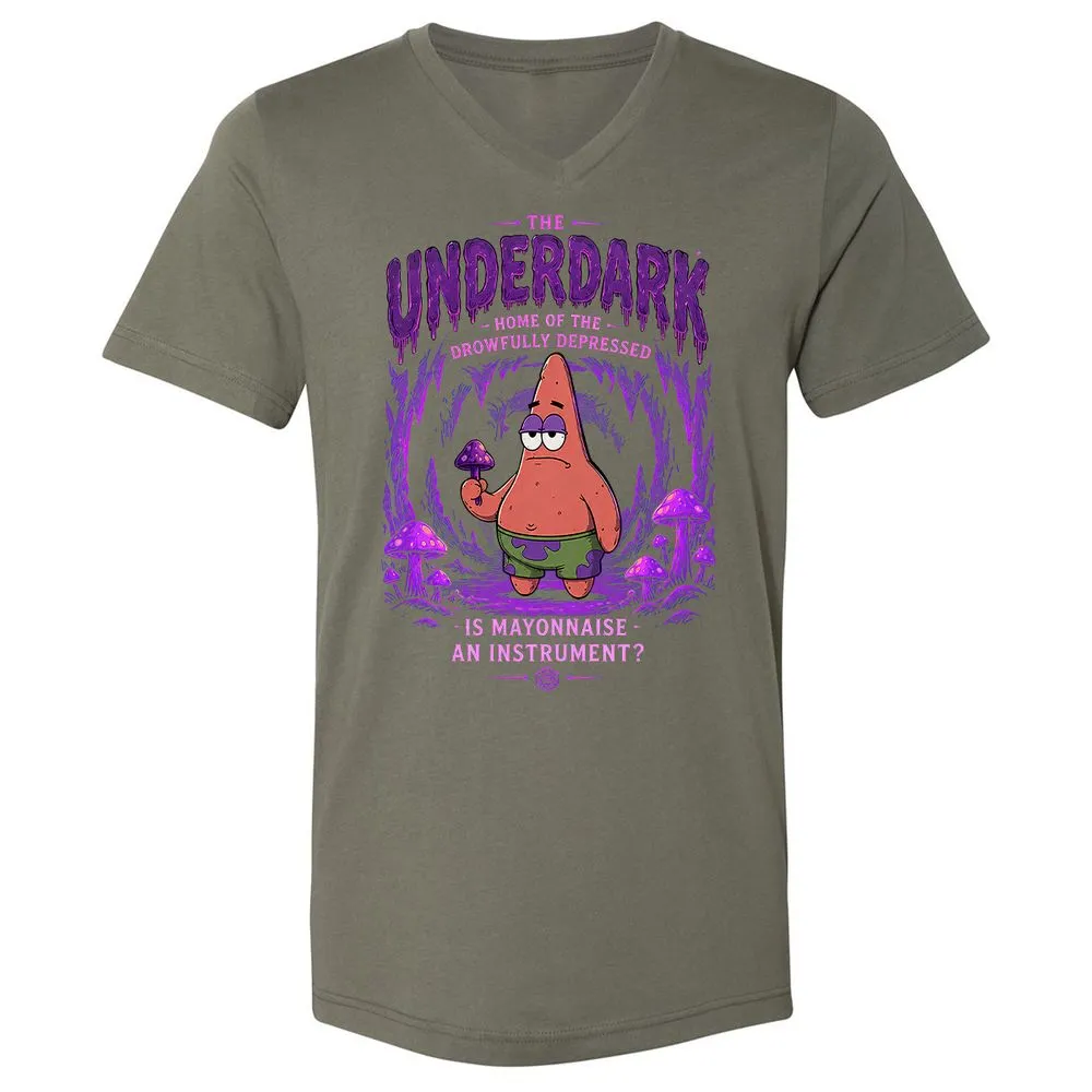 The Underdark Unisex V-Neck T-Shirt - Military Green - 11