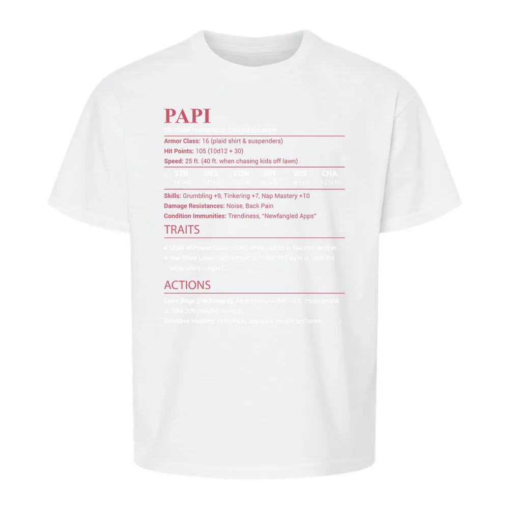 Papi Stats Kids T-Shirt - White - 5