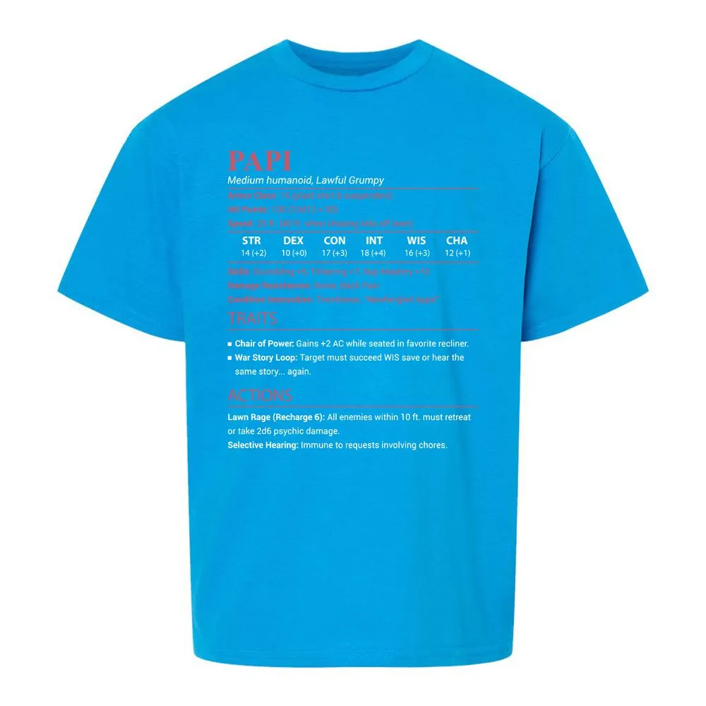 Papi Stats Kids T-Shirt - Sapphire - 18