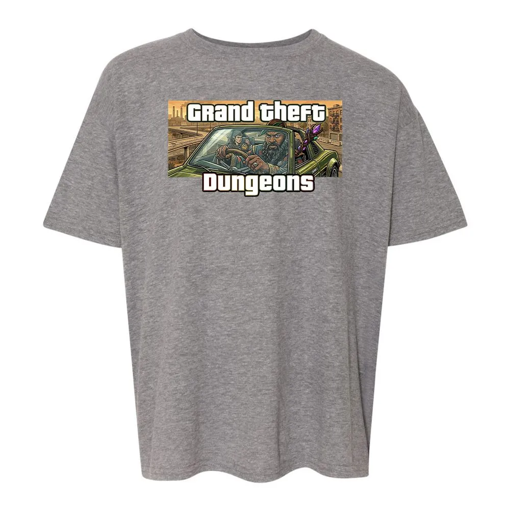 Grand Theft Dungeons Kids T-Shirt - Graphite Heather - 12