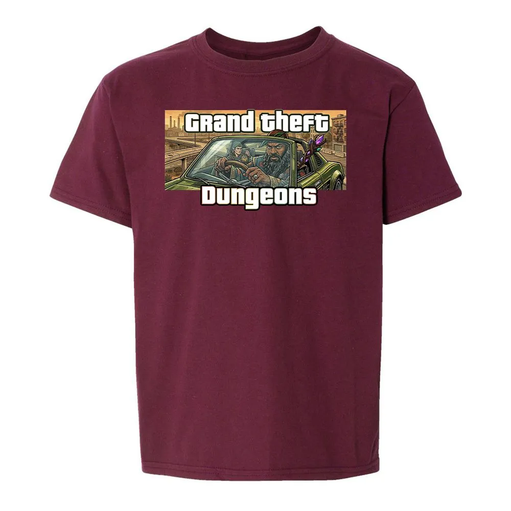 Grand Theft Dungeons Kids T-Shirt - Maroon - 14