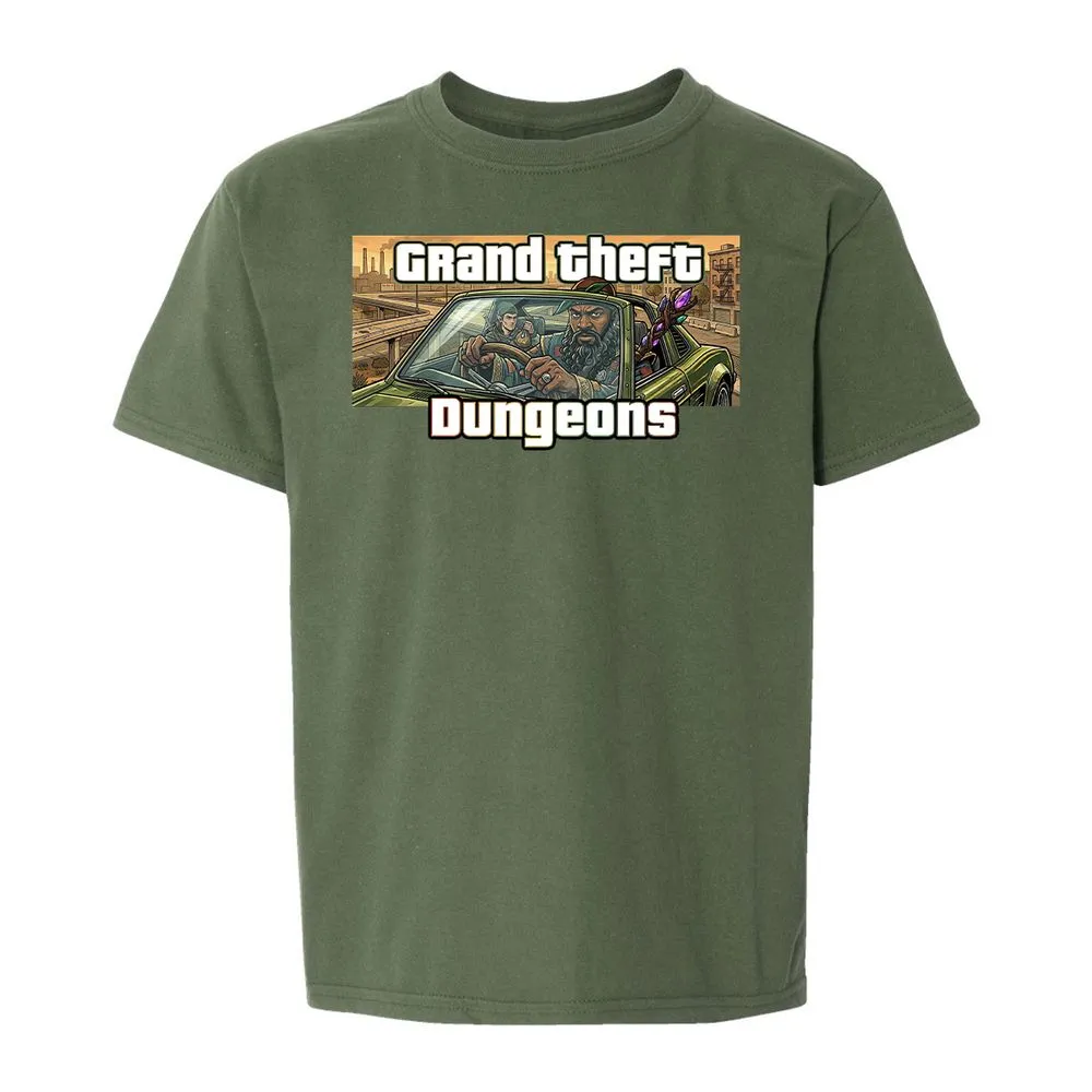 Grand Theft Dungeons Kids T-Shirt - Military Green - 19