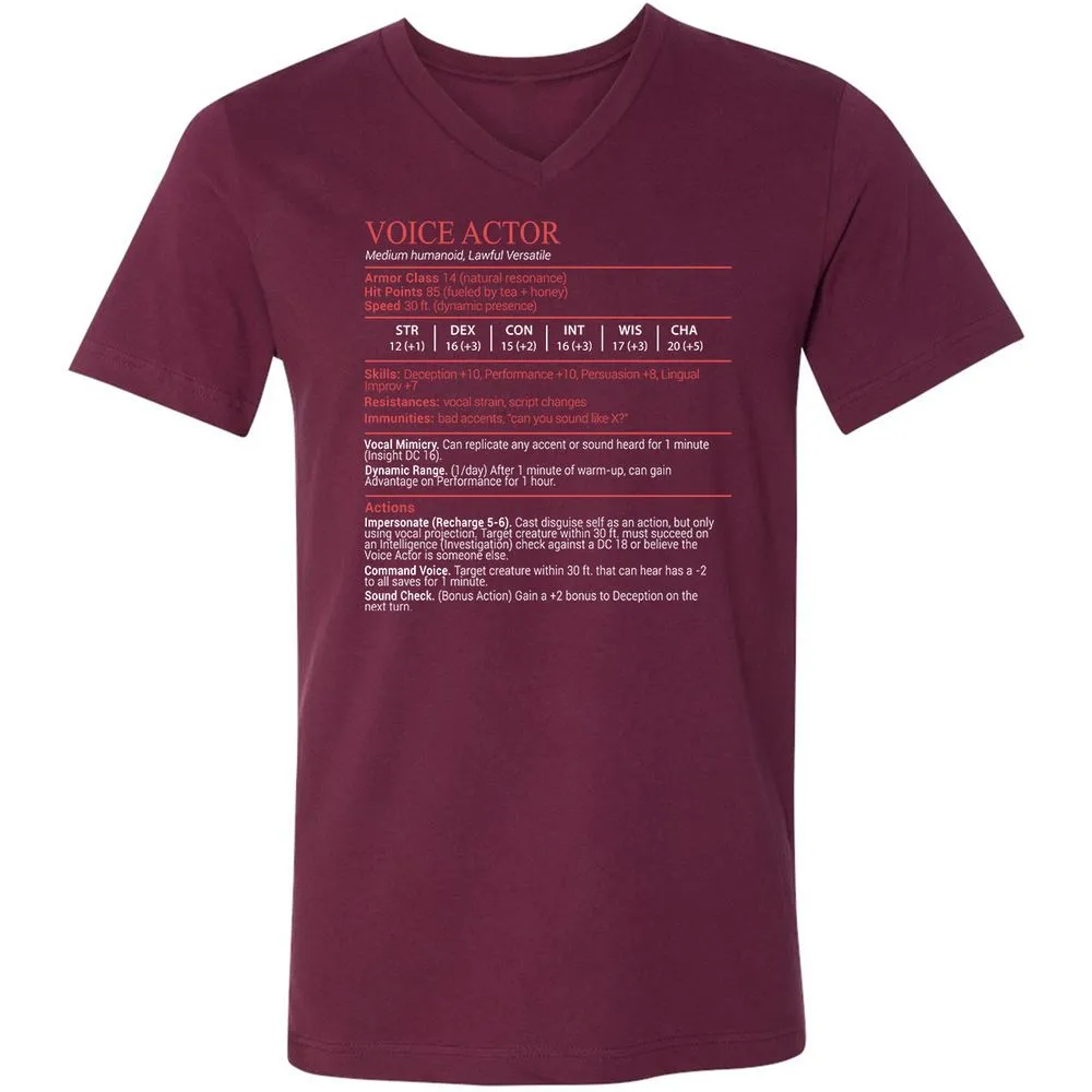 Voice Actor Stats Block - Maroon - 8