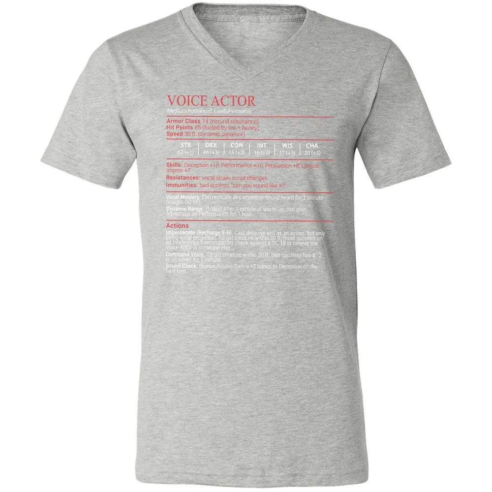 Voice Actor Stats Block - Athletic Heather - 15