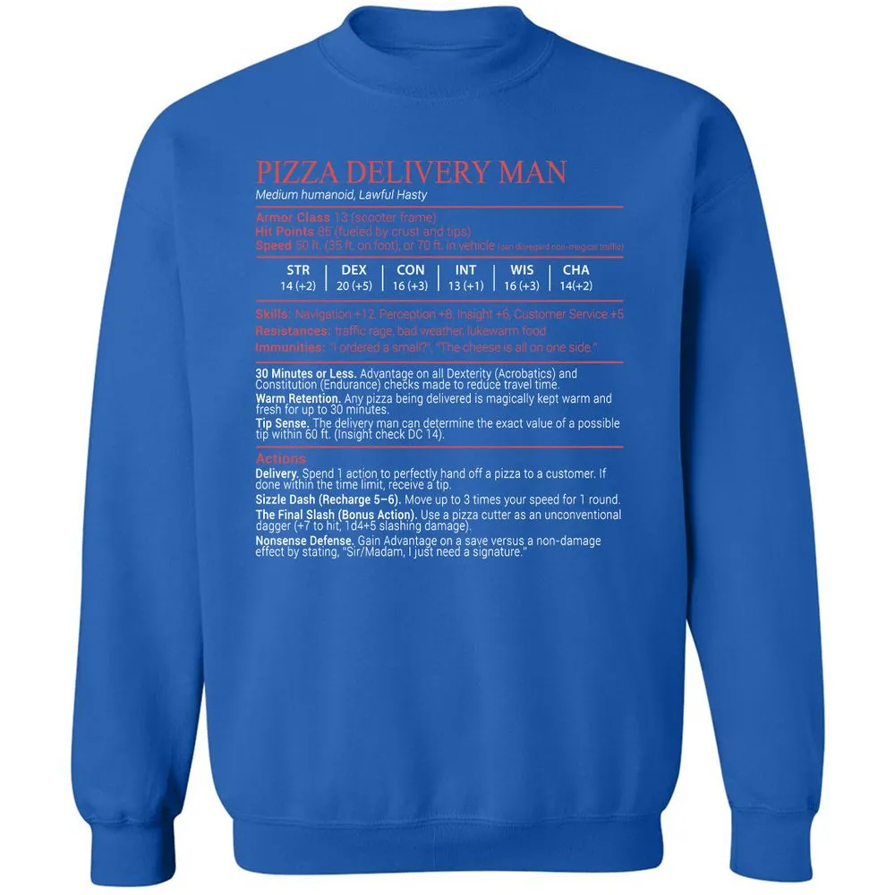 Pizza Delivery Man Stats Block - Royal - 3