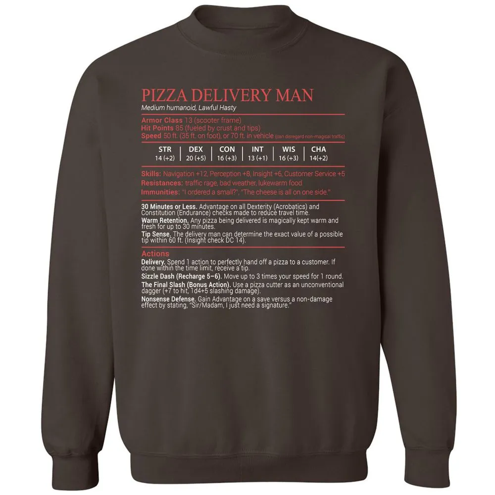 Pizza Delivery Man Stats Block - Dark Chocolate - 4