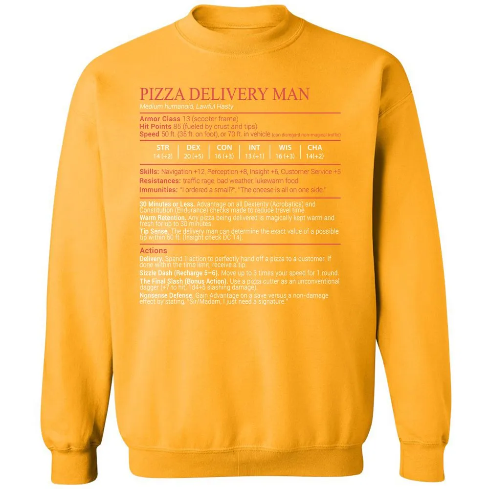 Pizza Delivery Man Stats Block - Gold - 14
