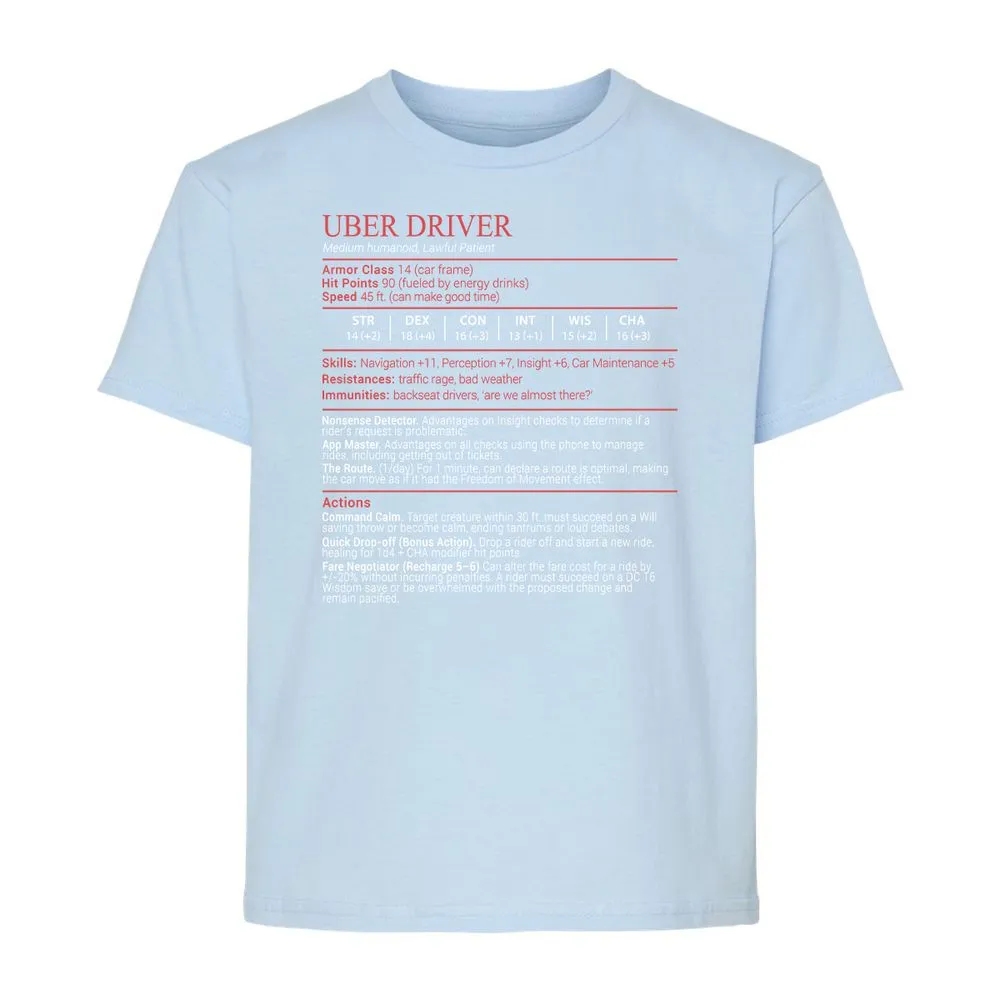 Uber Driver Stats Block Kids T-Shirt - Light Blue - 6