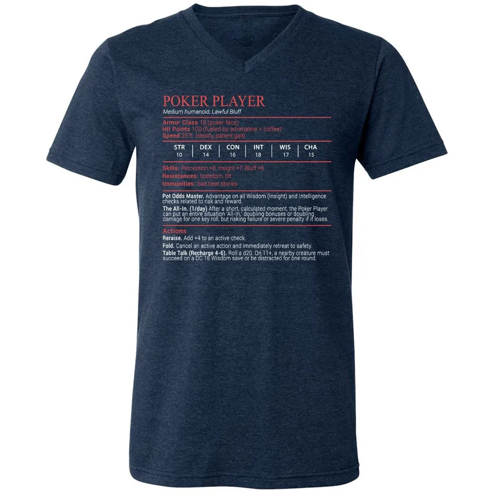 Poker Player Stats Block - Heather Navy - 3