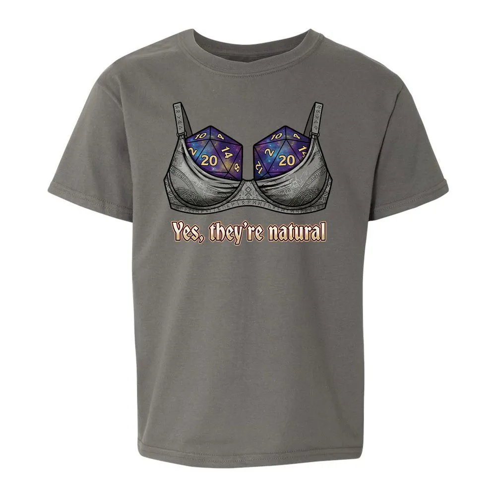 They Are Natural Nat20 Kids T-Shirt - Charcoal - 11