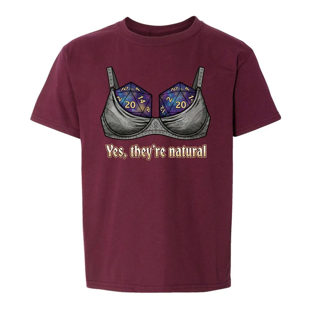 They Are Natural Nat20 Kids T-Shirt - Maroon - 14