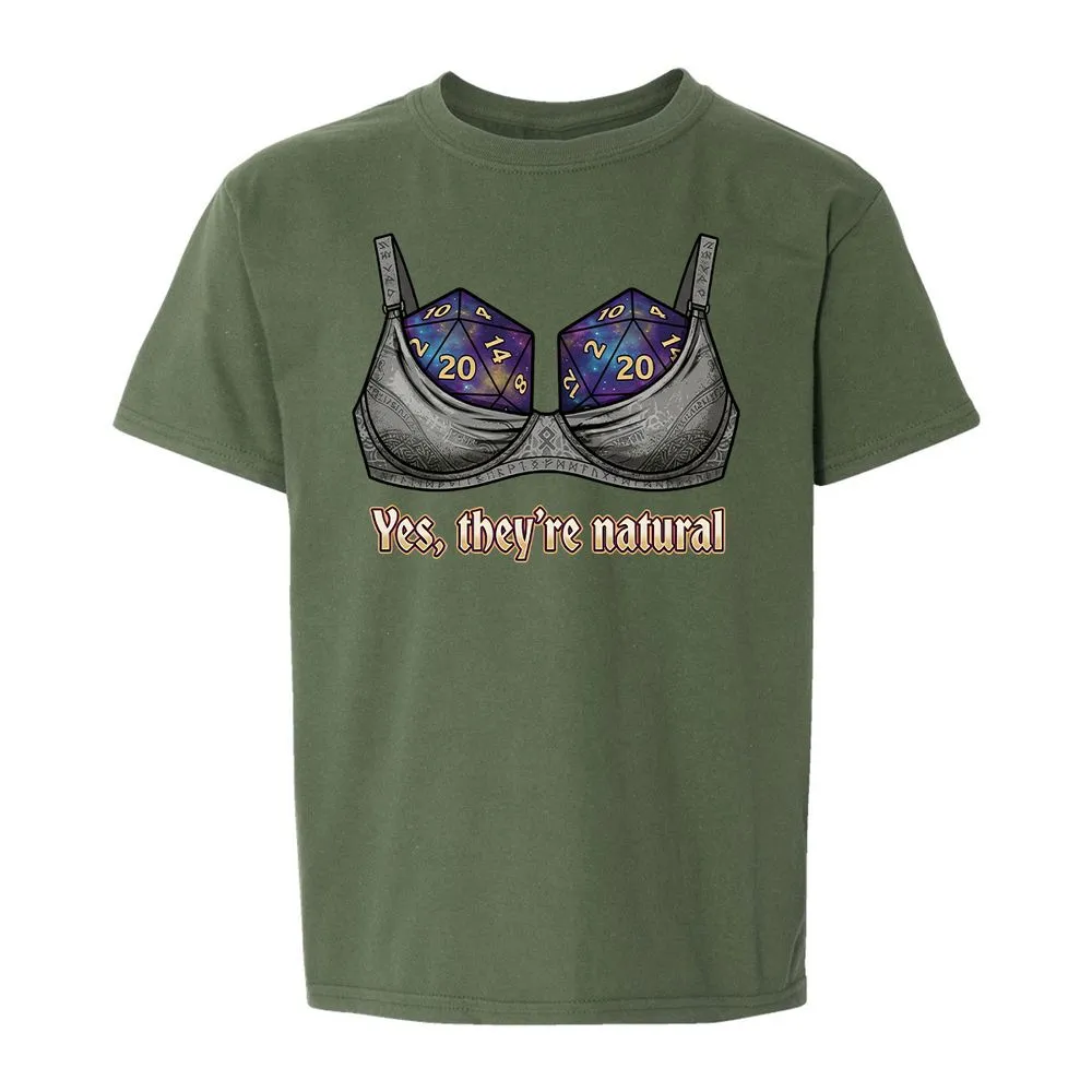 They Are Natural Nat20 Kids T-Shirt - Military Green - 19