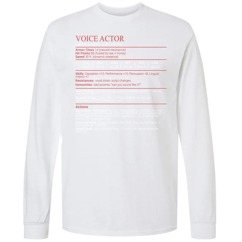 Voice Actor Stats Block - White - 17
