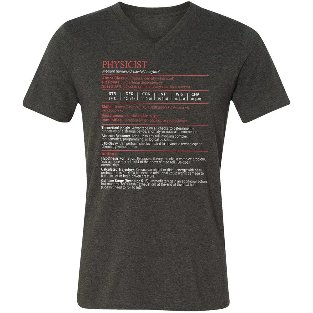 Physicist Stats Block - Dark Grey Heather - 9
