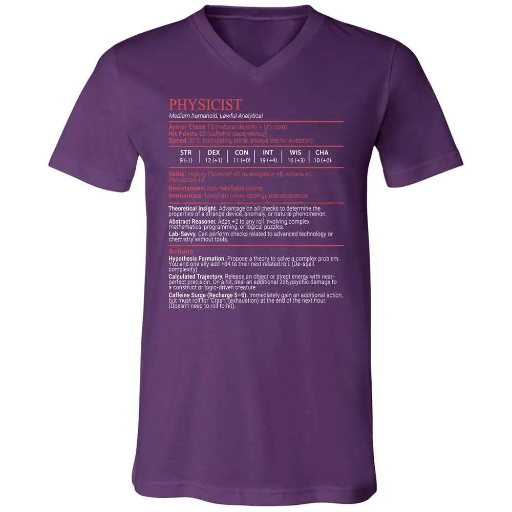 Physicist Stats Block - Team Purple - 10