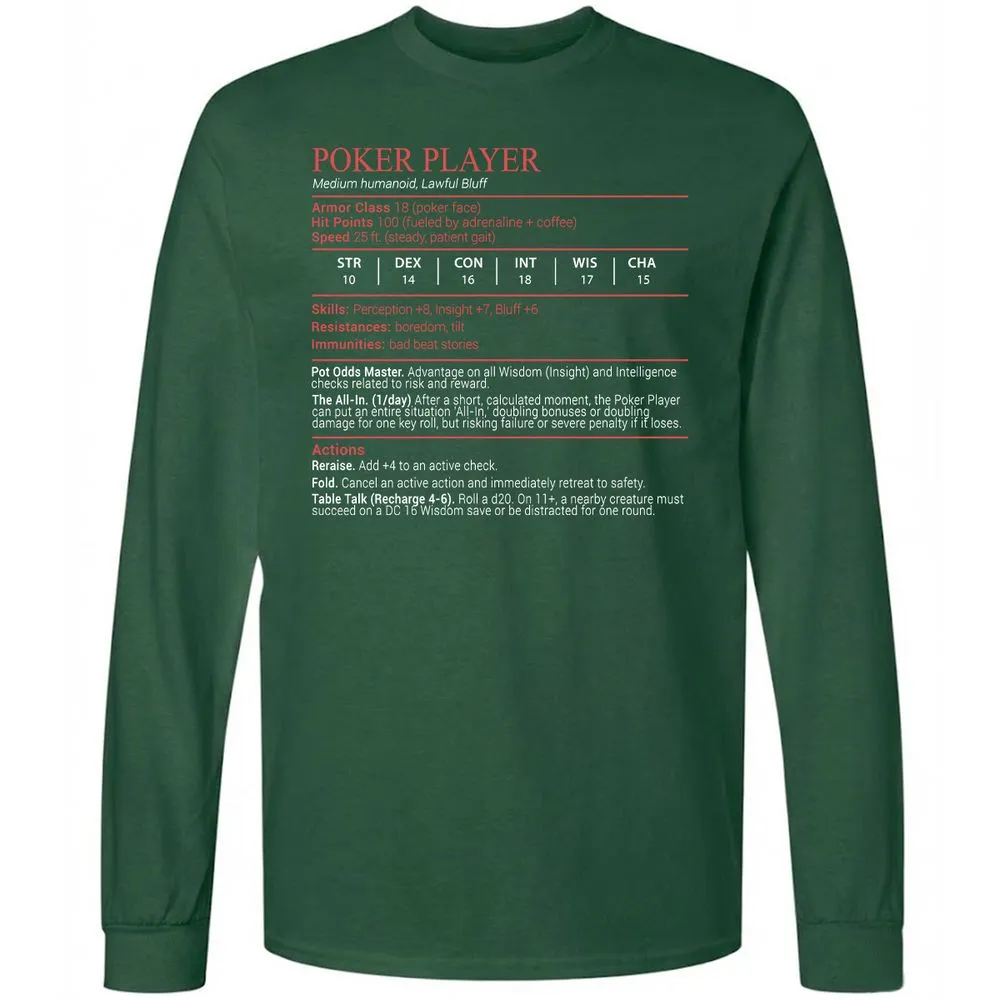 Poker Player Stats Block - Forest Green - 4