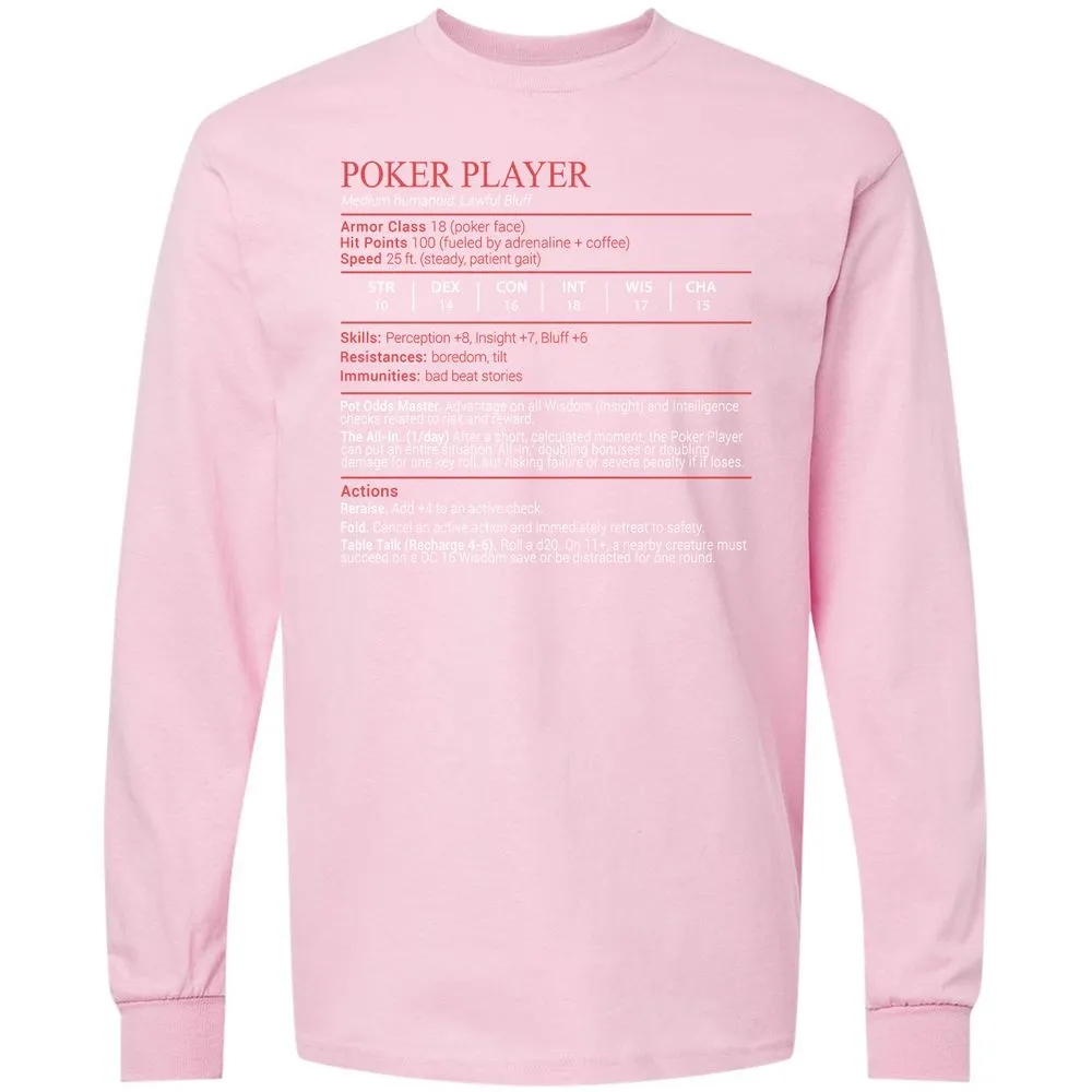 Poker Player Stats Block - Light Pink - 16