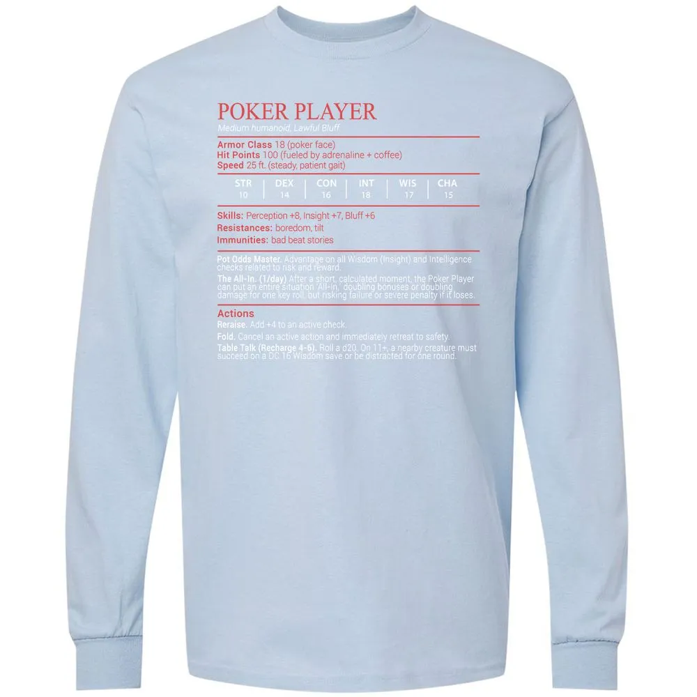Poker Player Stats Block - Light Blue - 18