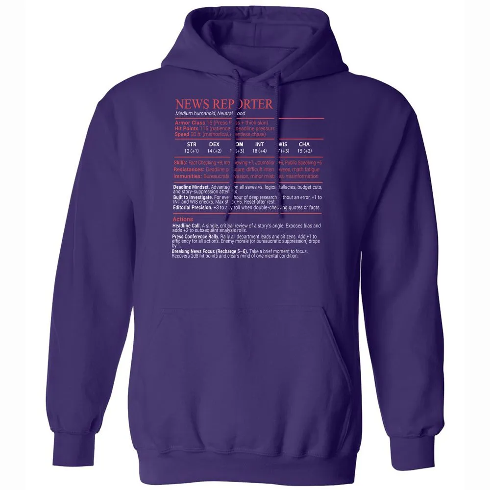 News Reporter Stats Block - Purple - 12