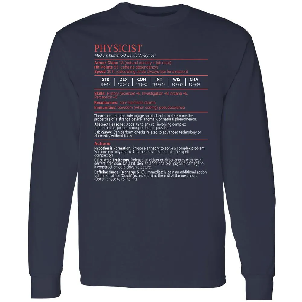 Physicist Stats Block - Navy - 2