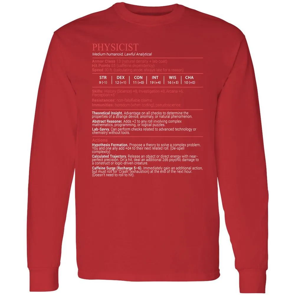 Physicist Stats Block - Red - 11