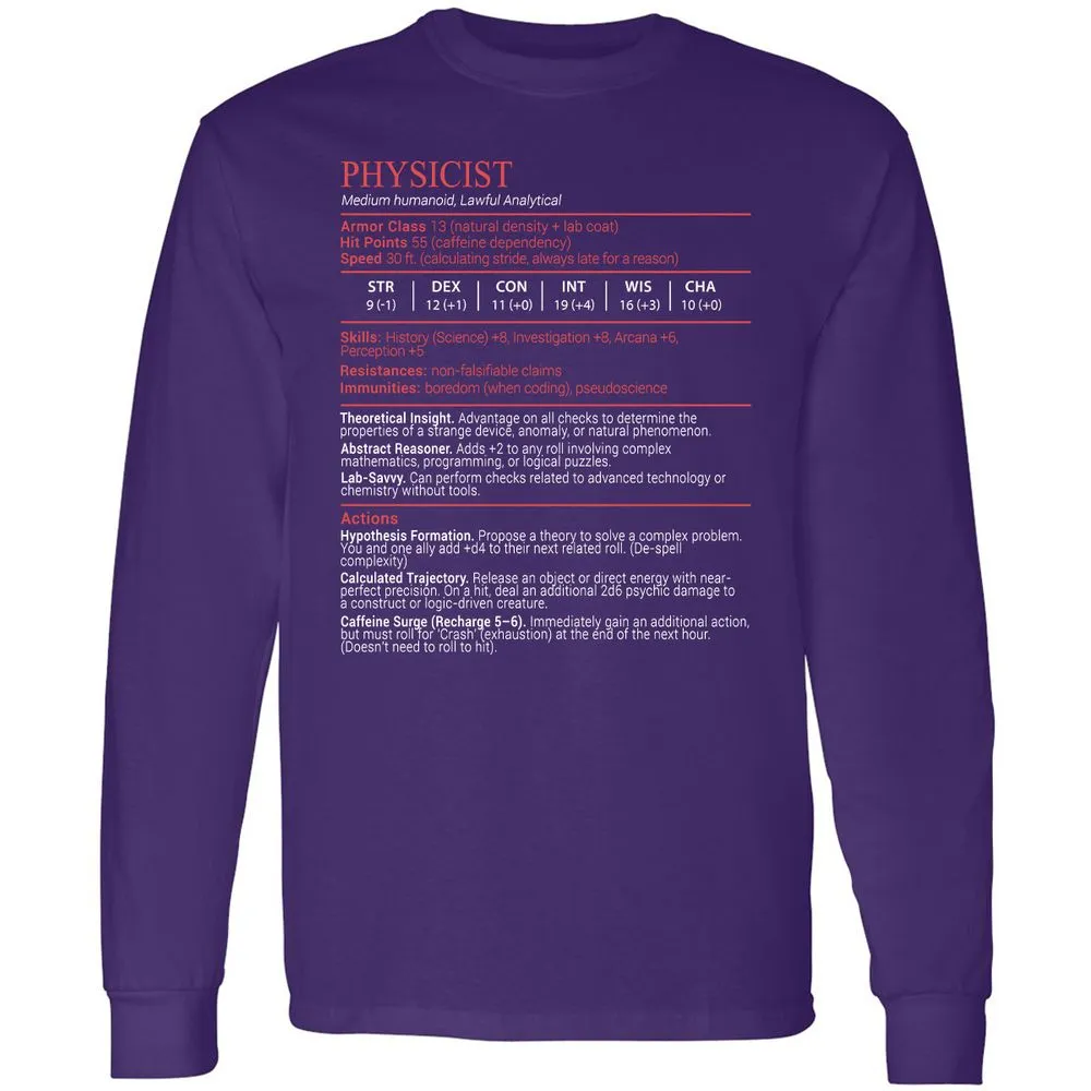 Physicist Stats Block - Purple - 12