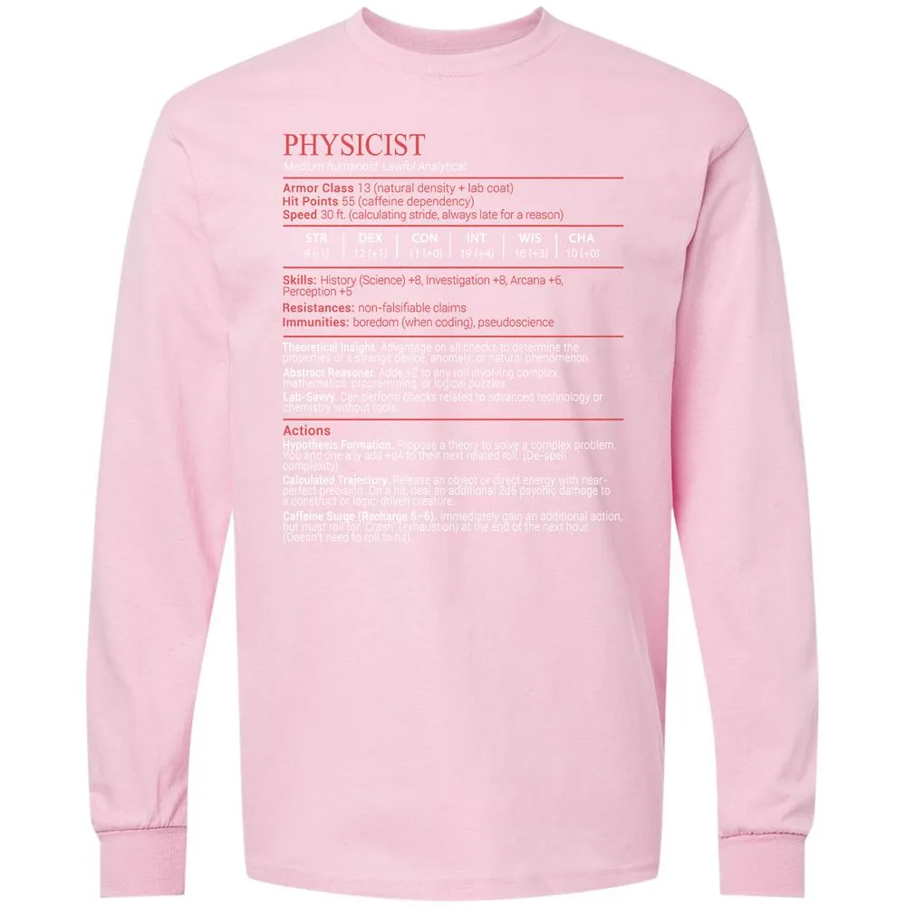 Physicist Stats Block - Light Pink - 16