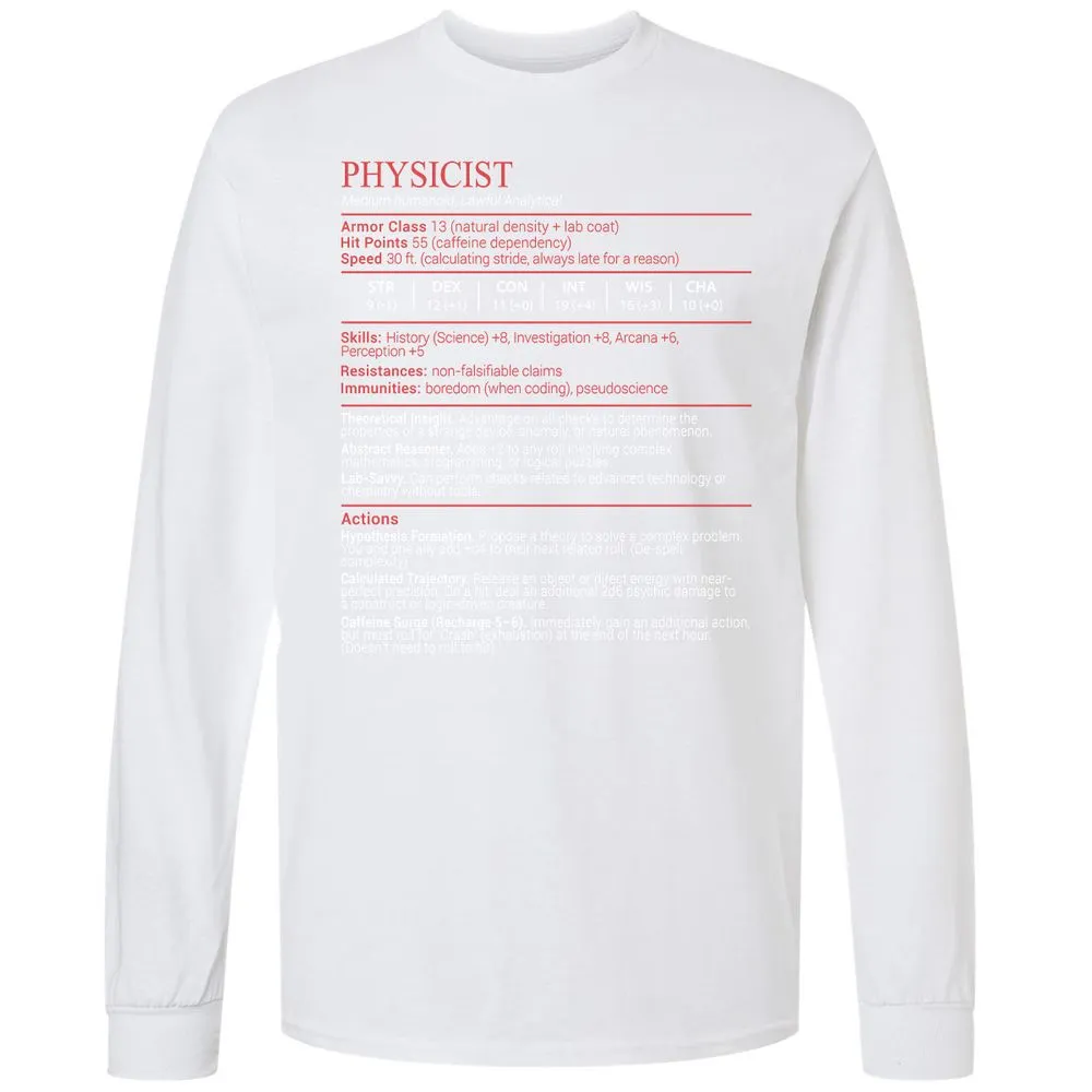 Physicist Stats Block - White - 17