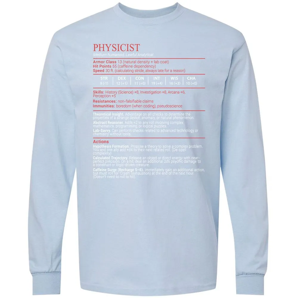 Physicist Stats Block - Light Blue - 18