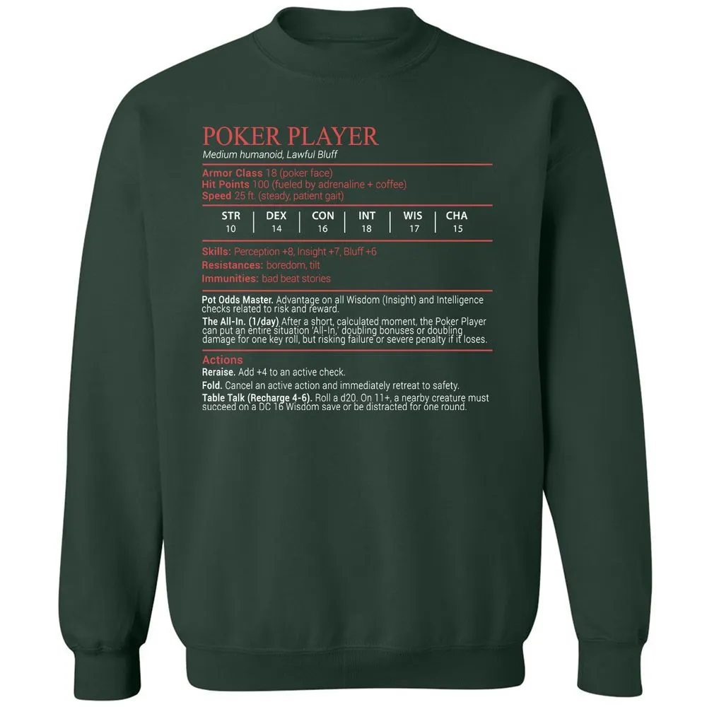 Poker Player Stats Block - Forest Green - 5