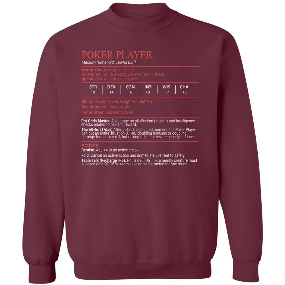 Poker Player Stats Block - Maroon - 8